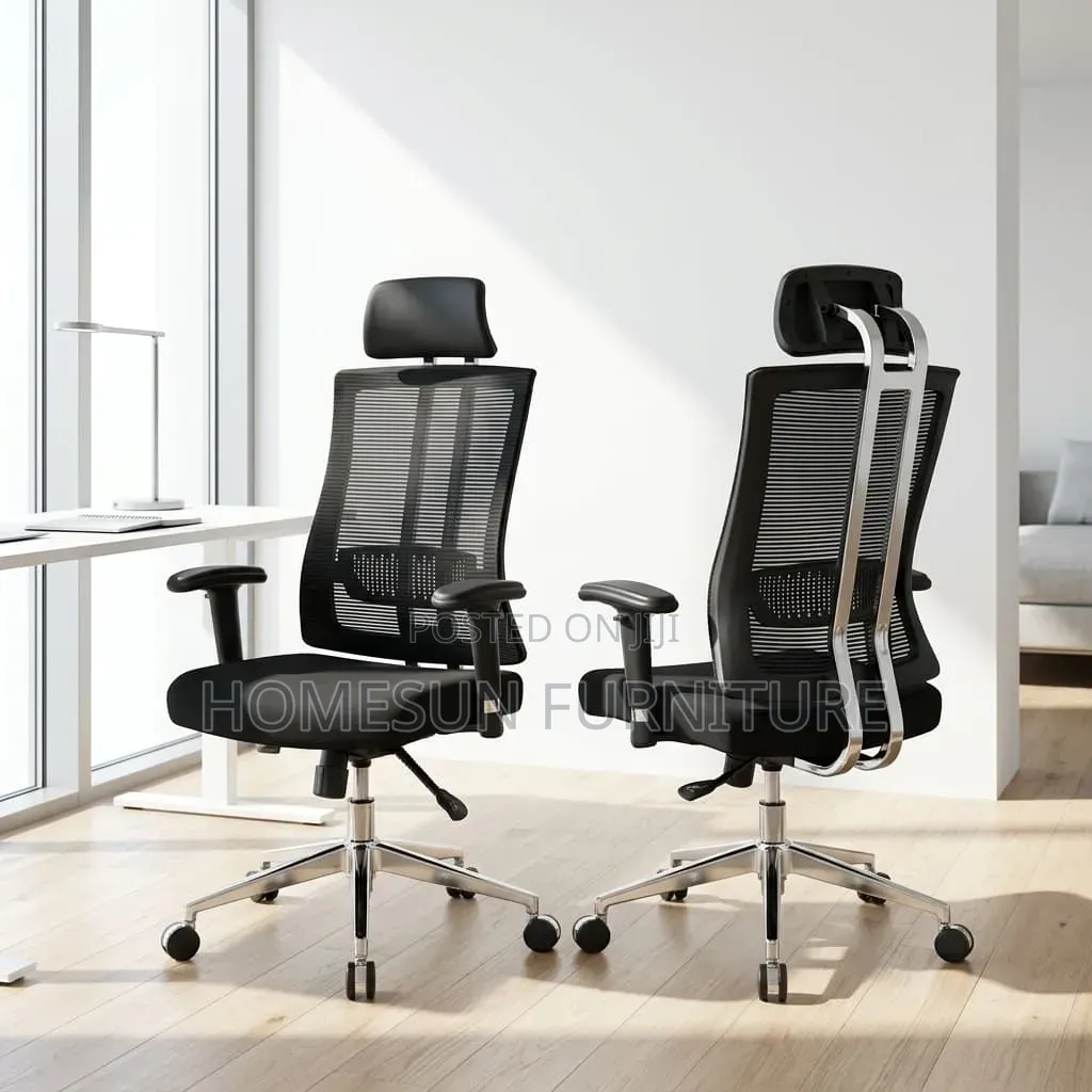 Orthopedic Office Chair With Metallic Spo