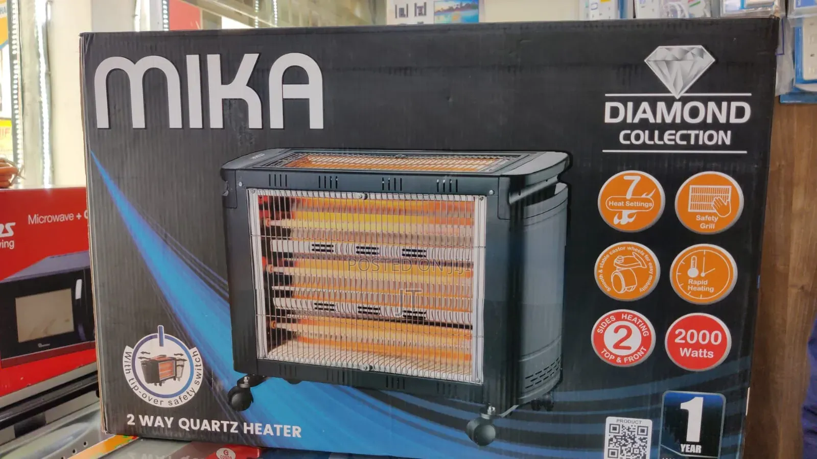 Mika Diamond Collection 2000W 2-Way Quartz Heater (Model MH302)