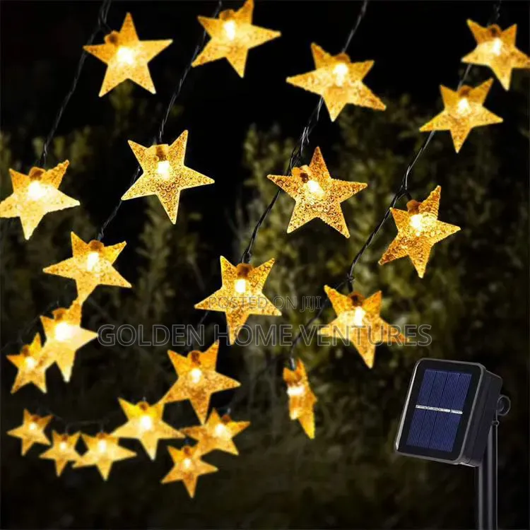 Solar Powered Outdoor Star Fairy Lights –12M, 100 Star Christmas Theme