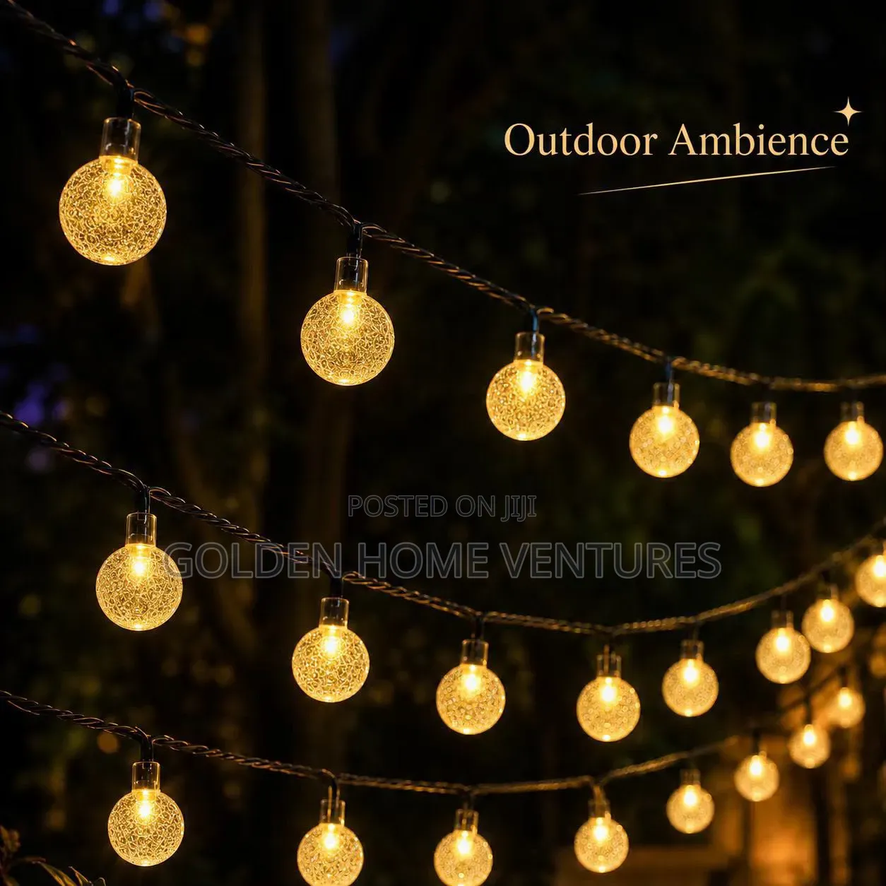 Solar Powered Outdoor String Christmas Lights–12M Roll -100 Balls