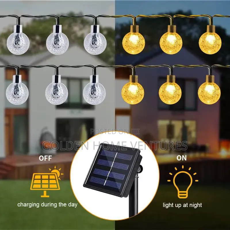 Solar Powered Outdoor String Christmas Lights–12M Roll -100 Balls