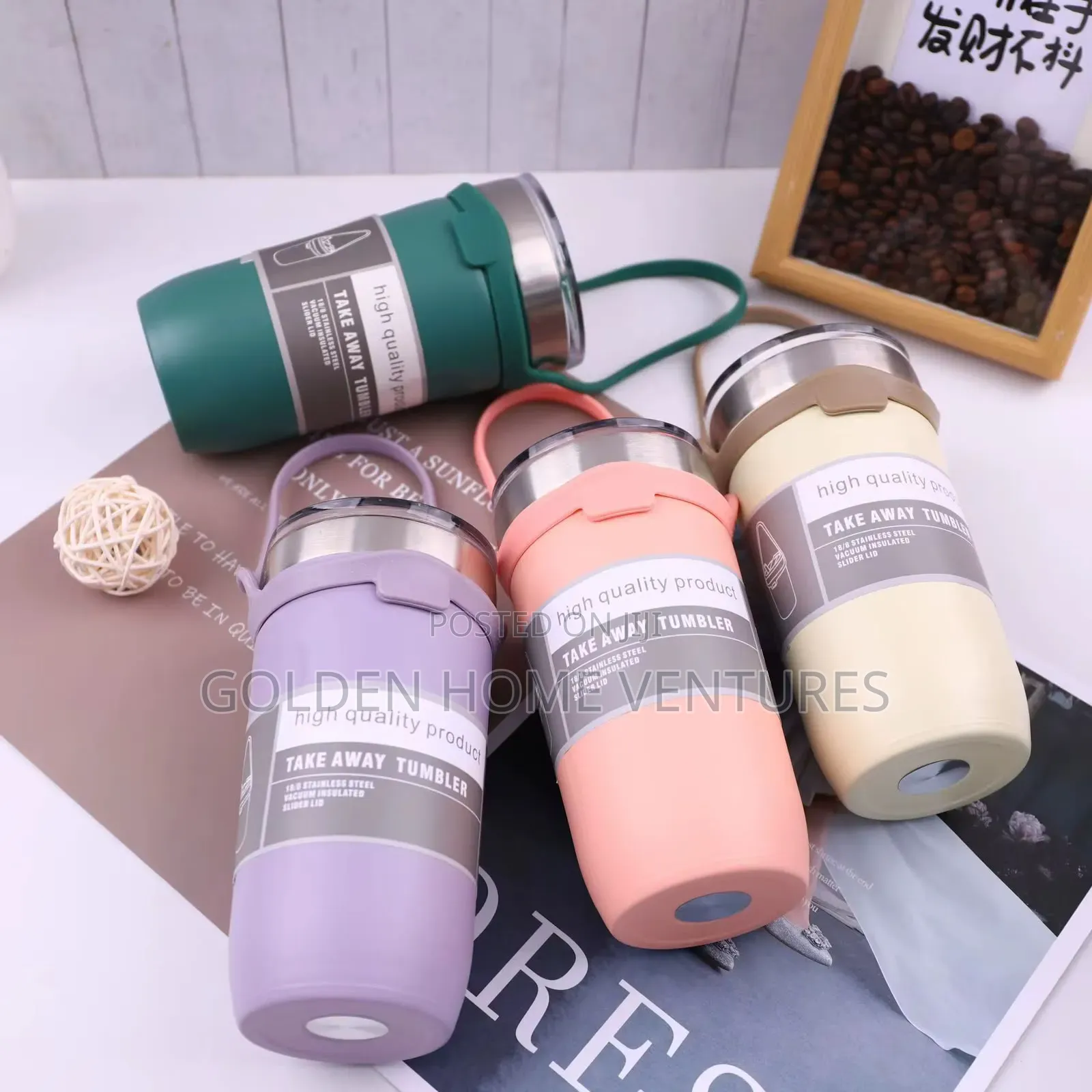 Stainless Steel Vacuum Insulated Coffee Tumbler Mug 710ml