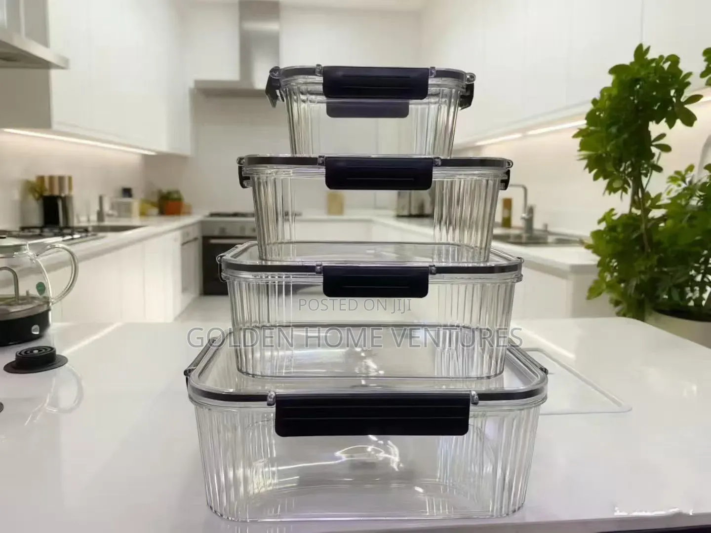 4Pcs Stackable Food Storage Containers Fridge Organizers