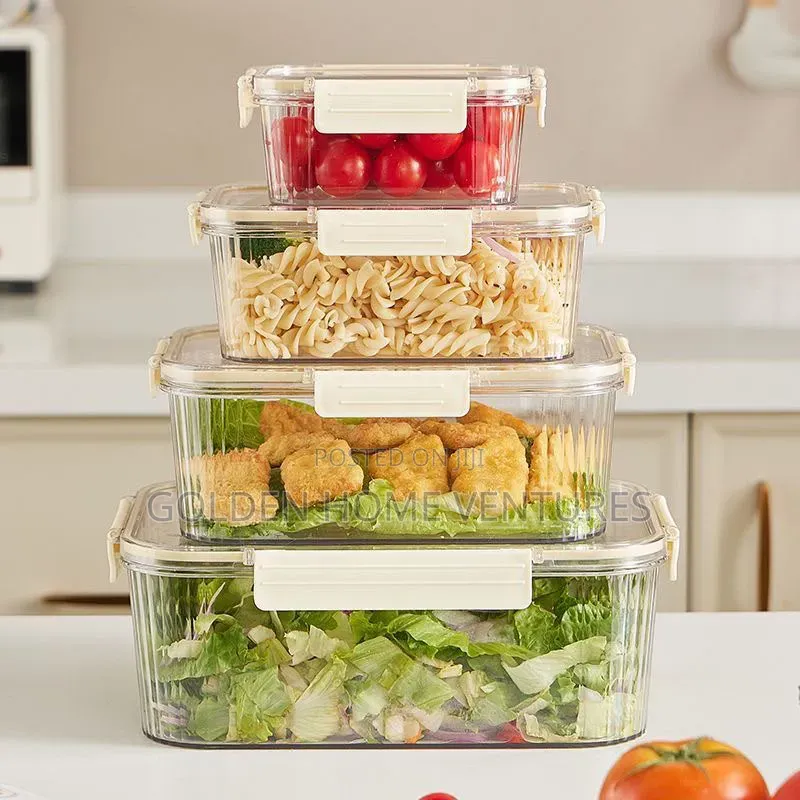 4Pcs Stackable Food Storage Containers Fridge Organizers