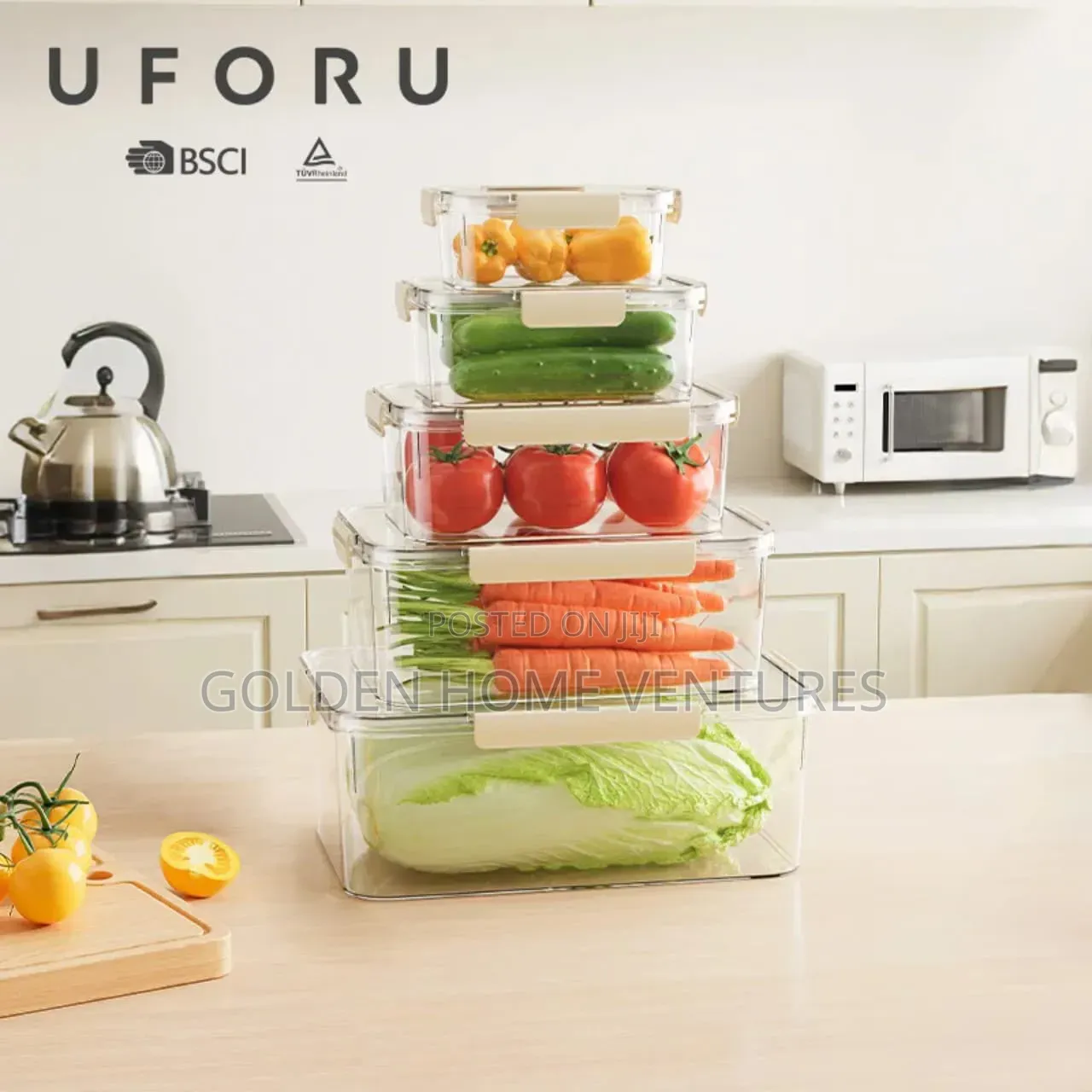 4Pcs Stackable Food Storage Containers Fridge Organizers