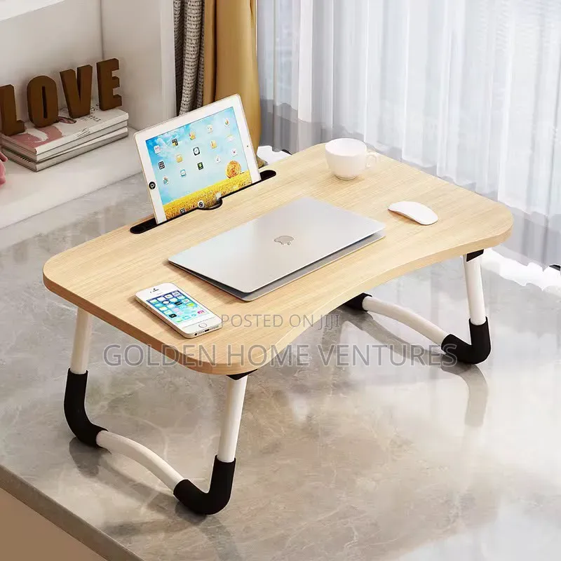 Foldable Laptop Desk Bed Table Tray With Tablet Holder