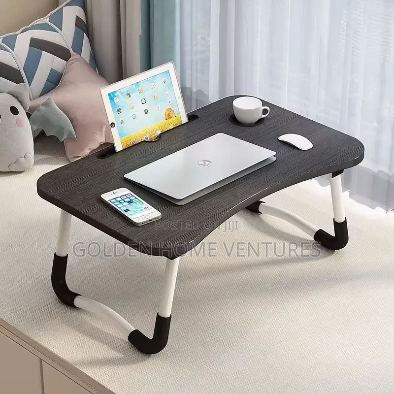 Foldable Laptop Desk Bed Table Tray With Tablet Holder