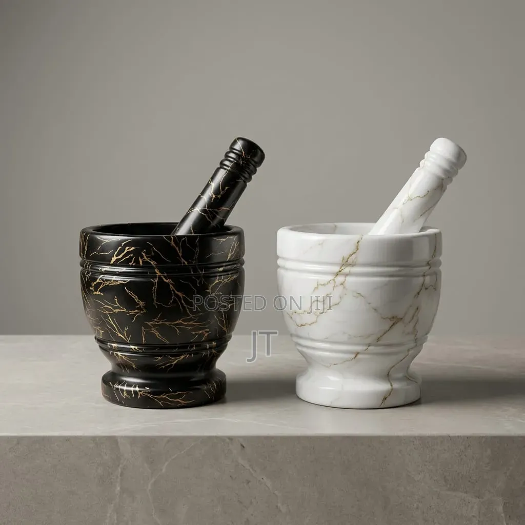 Marble-Patterned Mortar and Pestle Sets
