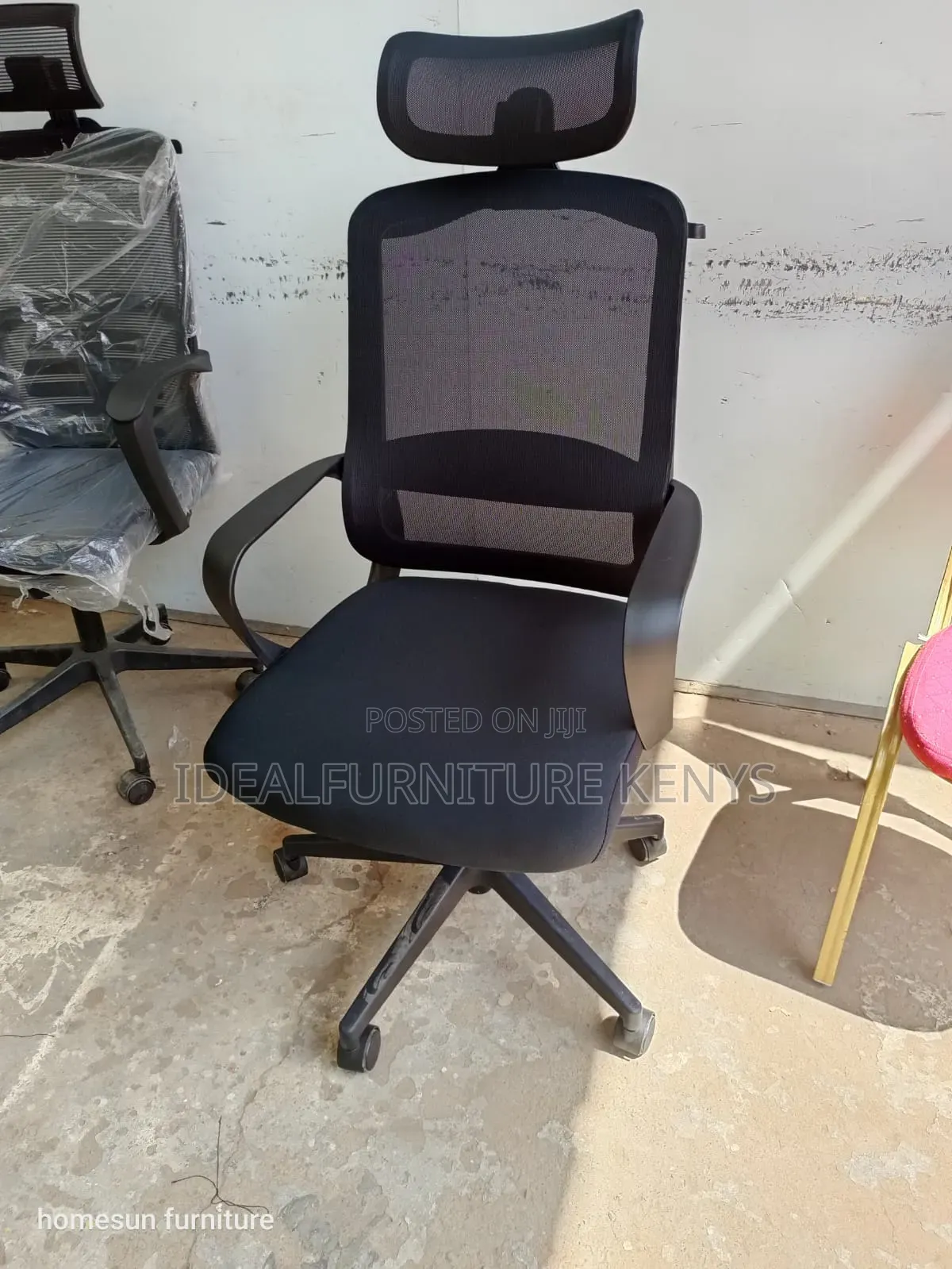 Office Chair - Black Mesh Office Chair With Headrest