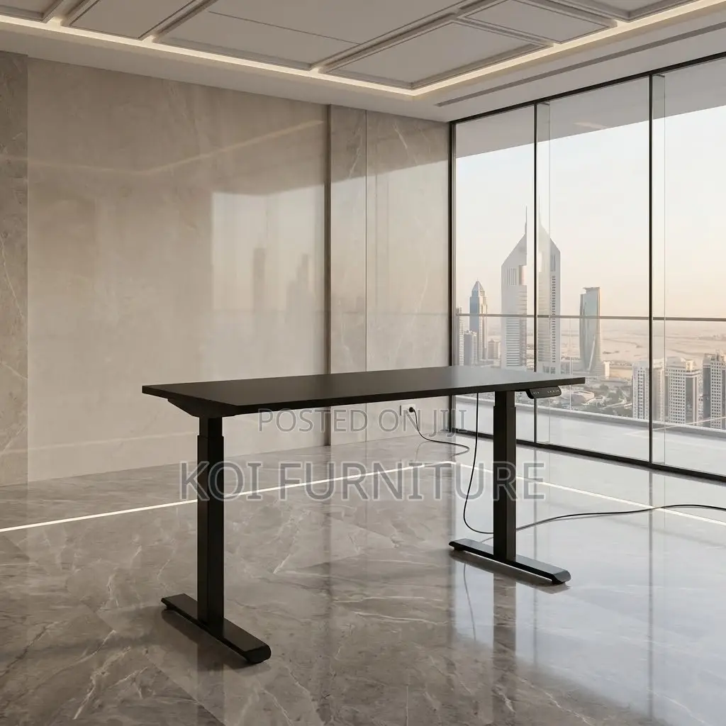 Office Desk; Modern 1.2 Meters Adjustable Desk With Electric Button