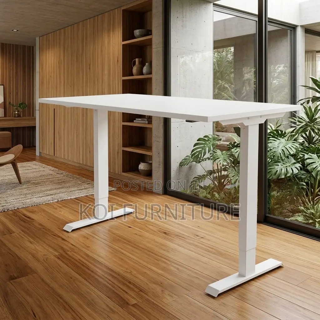 Office Desk; Modern 1.2 Meters Adjustable Desk With Electric Button