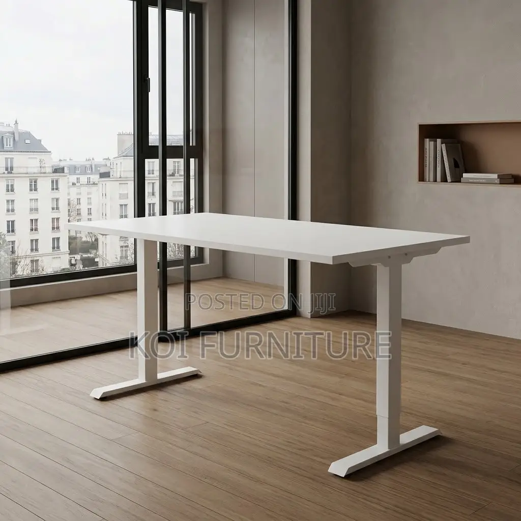 Office Desk; Modern 1.2 Meters Adjustable Desk With Electric Button
