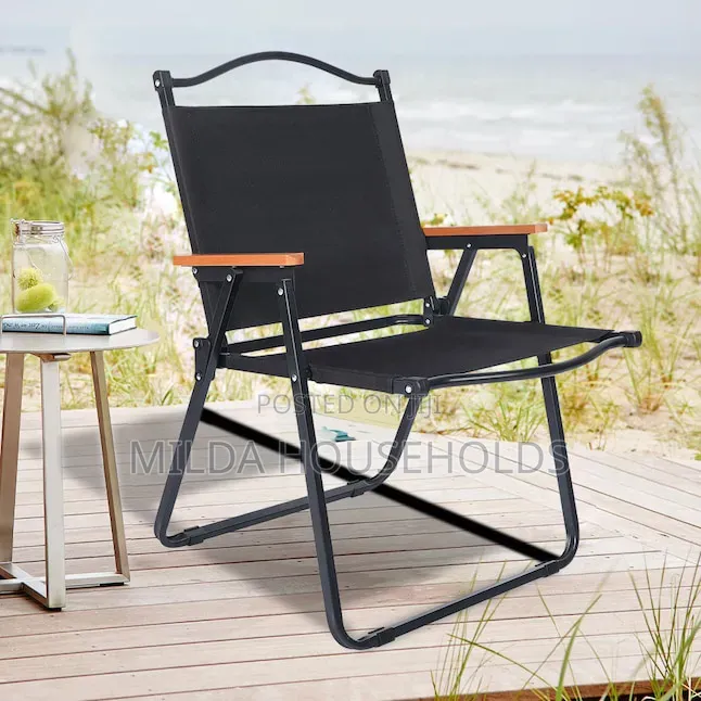Strong Steel Frame Wood Arm Rest Foldable Outdoor Chair