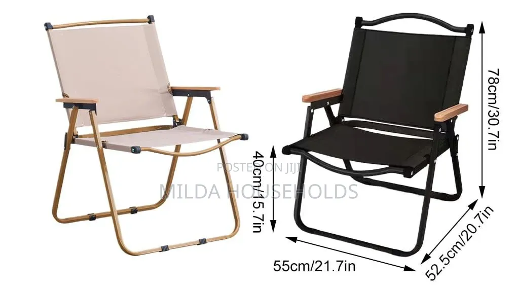 Strong Steel Frame Wood Arm Rest Foldable Outdoor Chair