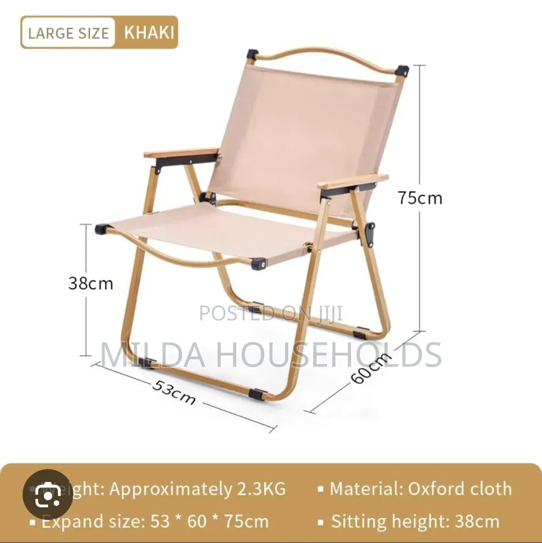Strong Steel Frame Wood Arm Rest Foldable Outdoor Chair