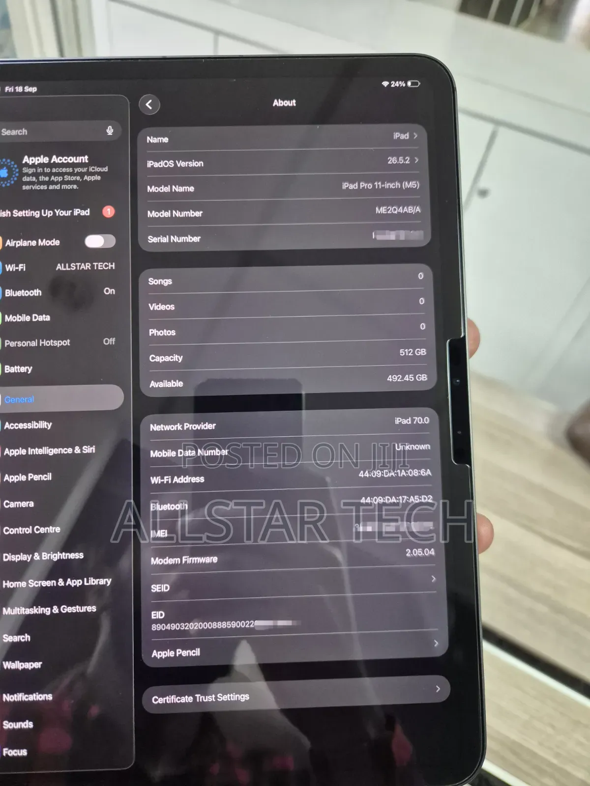 New Apple iPad Pro 512 GB Black