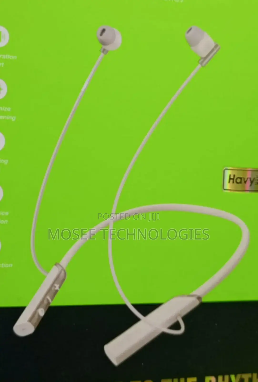 Oraimo Necklace Lite in-Ear Bluetooth Neckband – Black/Lime Green
