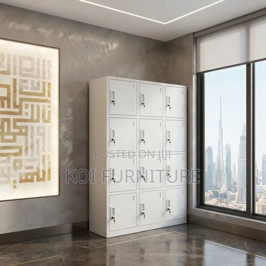 Office Cabinet; 15 Gray Lockable Modern Office Files Cabinet