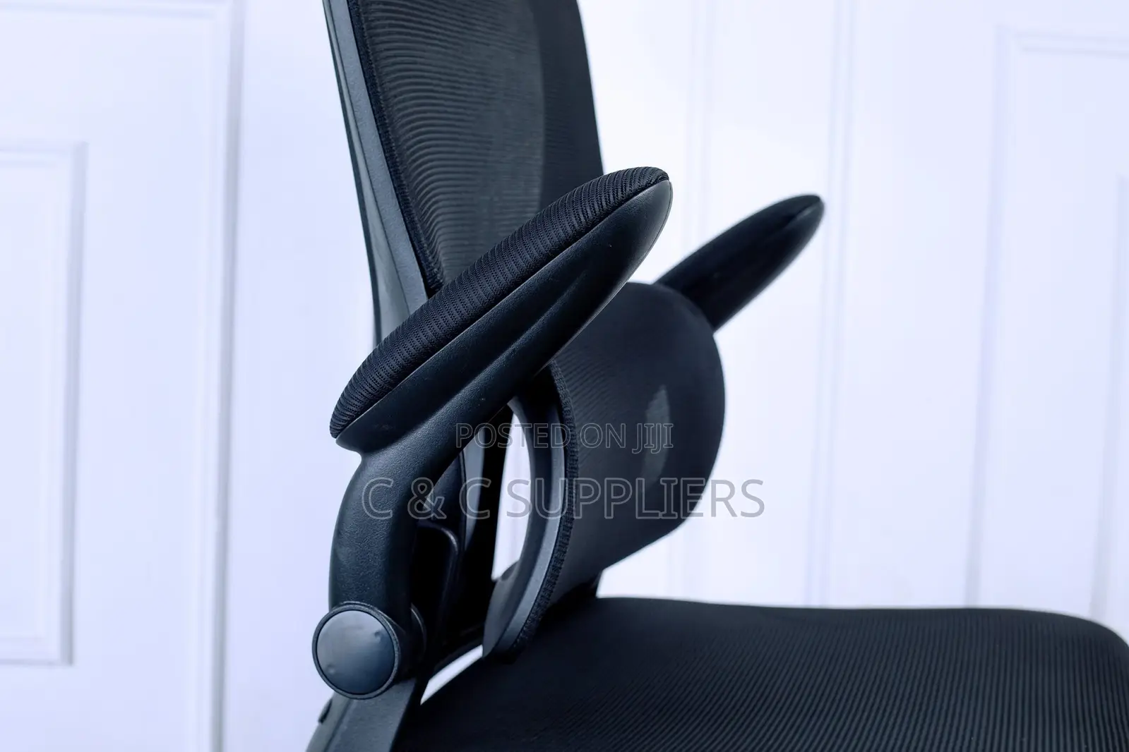High-Back Computer Chair With Flip Armrest