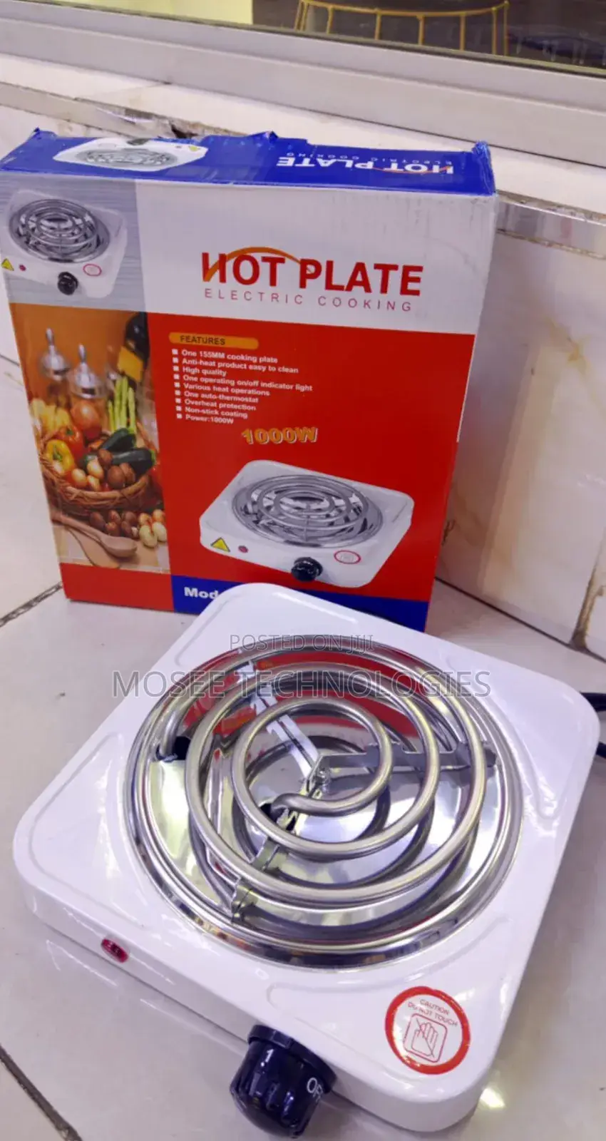 1000W Single Electric Hot Plate – Portable Countertop Cooktop