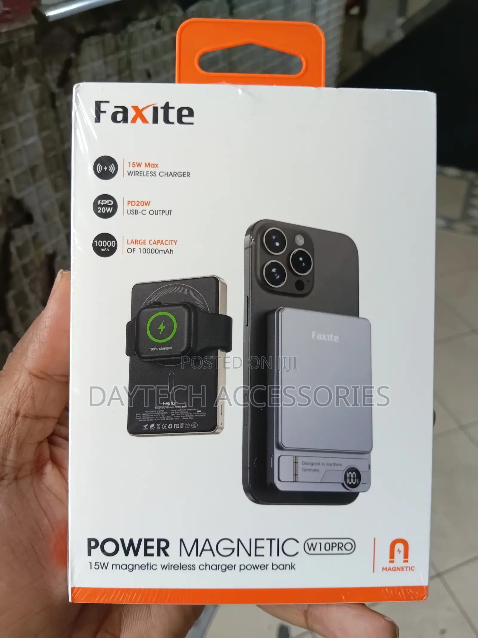 Faxite Magnetic W10PRO 10,000mAh Wireless Power Bank 15W Max Charging