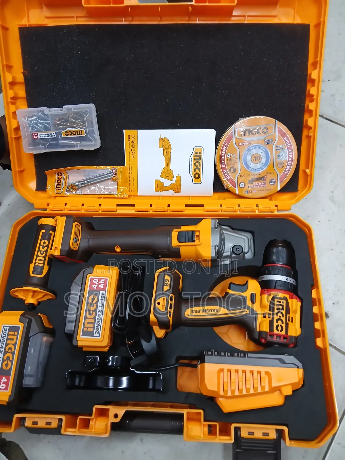 Rechargeable 2-in-1 Ingco 20V Cordless Combo Kit