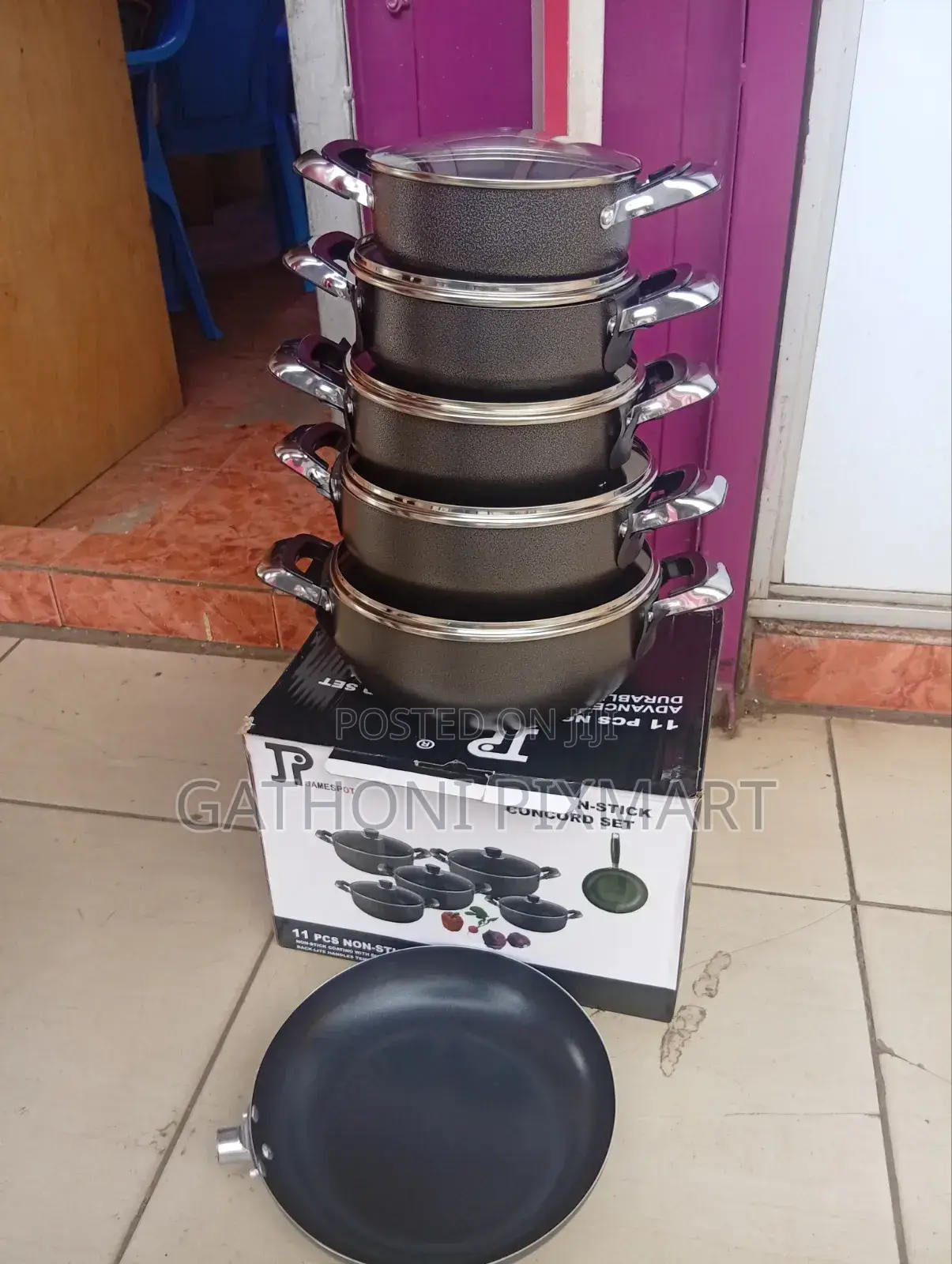 JP 11PCS Nonstick Cookware Set – 5 Sufuria + Lids + Free Frying Pan