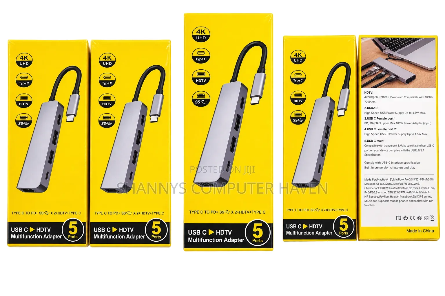 5-in-1 Type-C Hub – HDMI Multiport Adapter!
