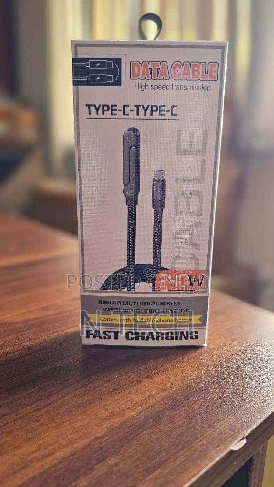 240w Type C to C Data Cable With Phone Stand(wholesale Only)