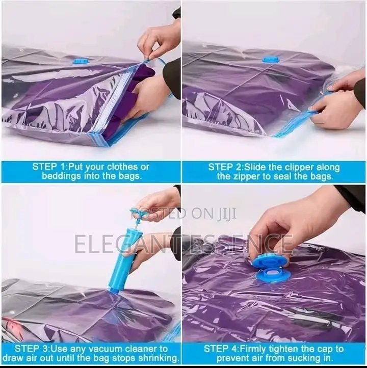 *6pcs Vacuum Storage Bags With Suction Pump*