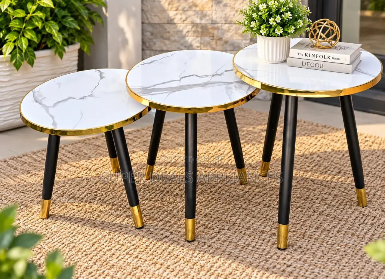 Mordern 3 in 1 Pure Marble Table