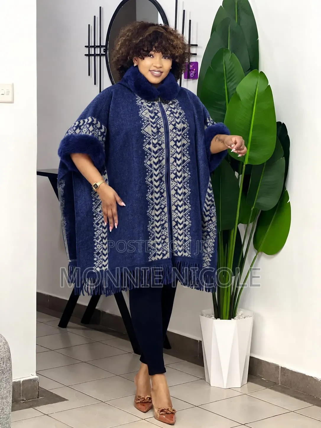 Mexican Women Hooded Poncho