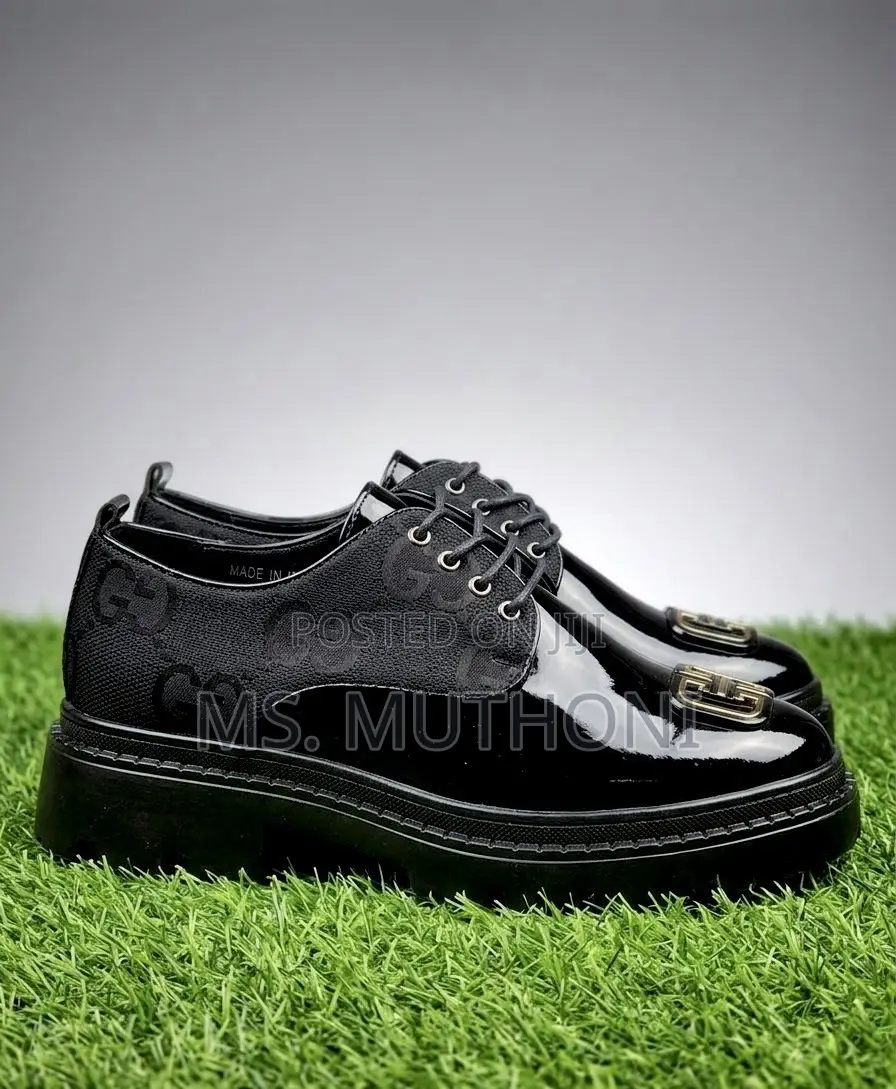 Premium Executive Wetlook Platform Shoes