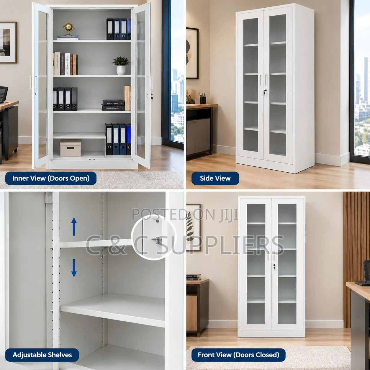 Glass-Door Steel Filing Cabinet