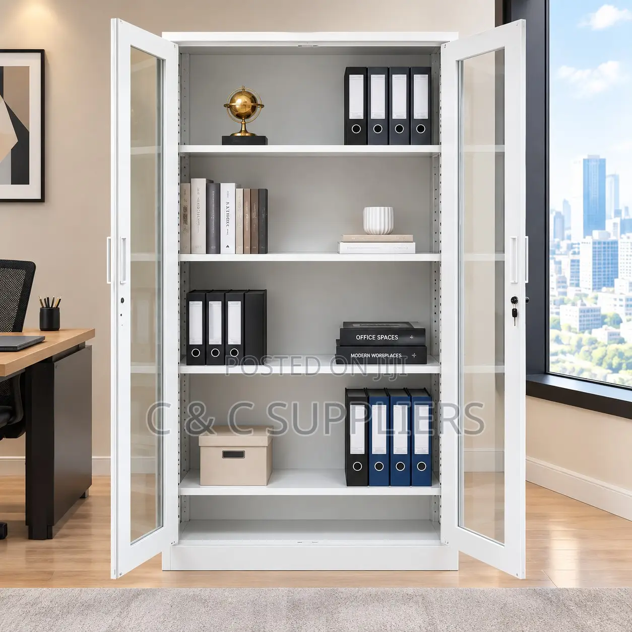Glass-Door Steel Filing Cabinet