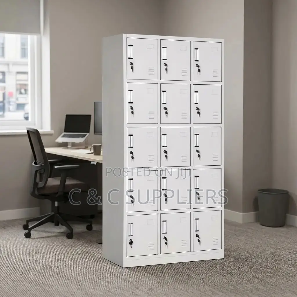 15-Door Metal File Cabinet