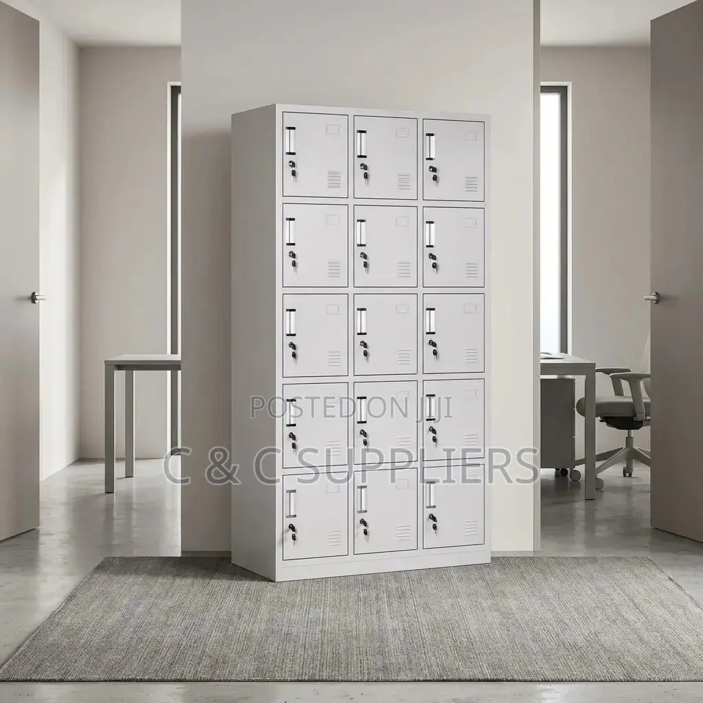 15-Door Metal File Cabinet