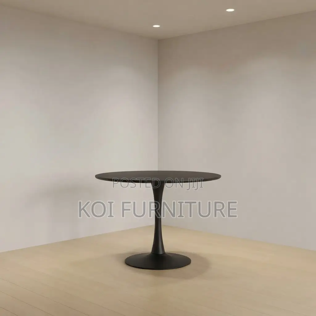 Coffee Table; Marble Round Black Home Offices Meeting Coffee Table