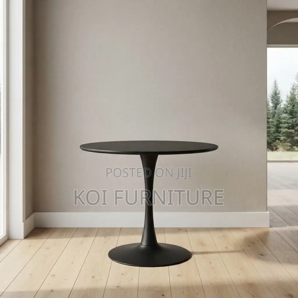 Coffee Table; Marble Round Black Home Offices Meeting Coffee Table