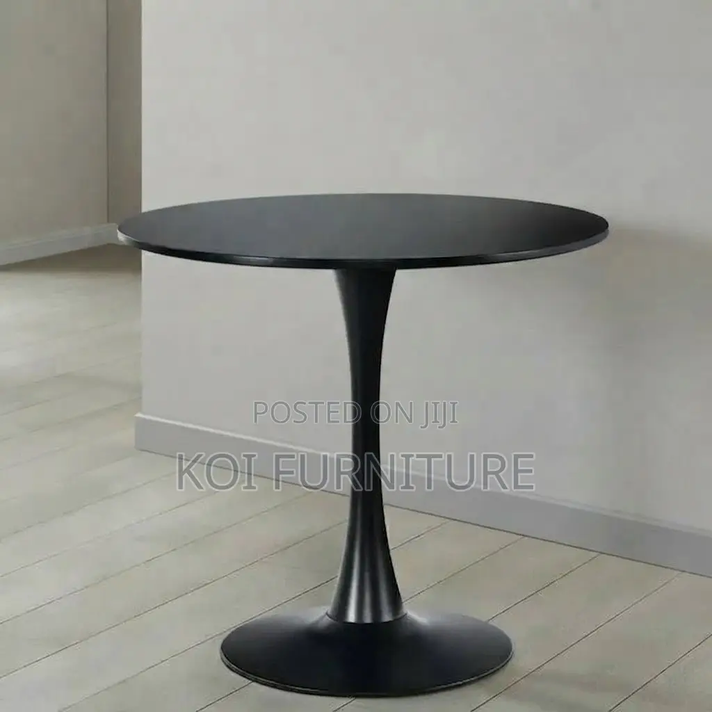 Coffee Table; Marble Round Black Home Offices Meeting Coffee Table