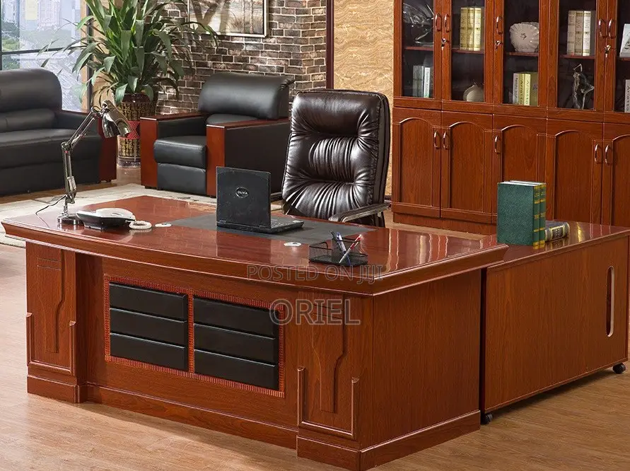 L-Shaped CEO Executive Office Desk – Modern Spacious Workstation