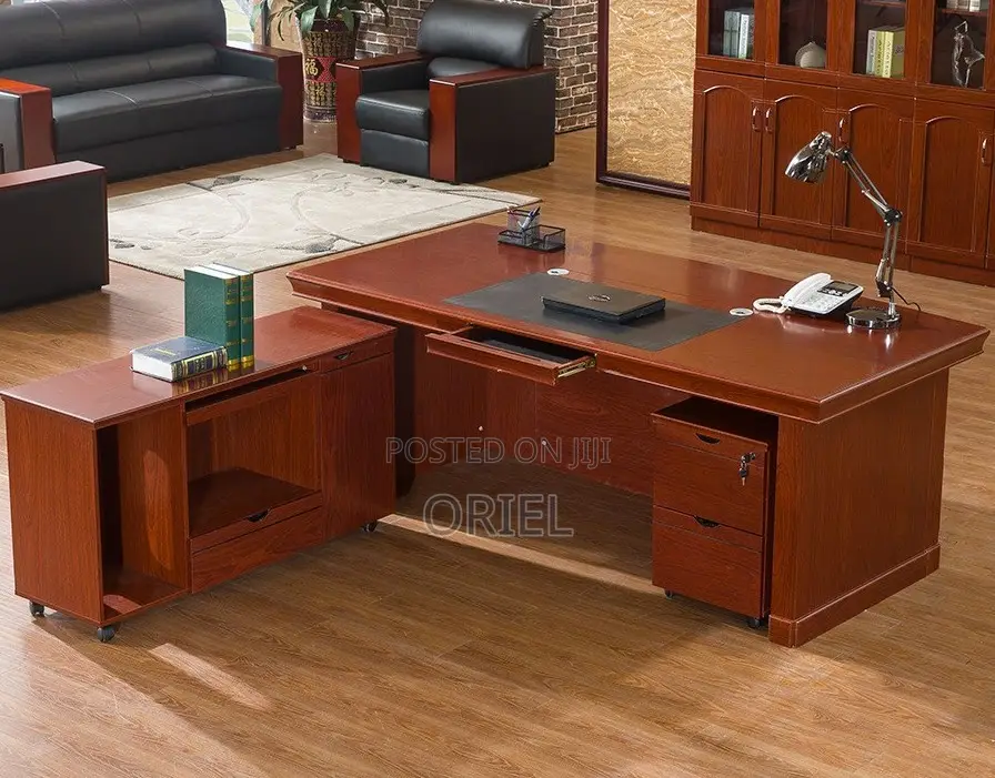 L-Shaped CEO Executive Office Desk – Modern Spacious Workstation
