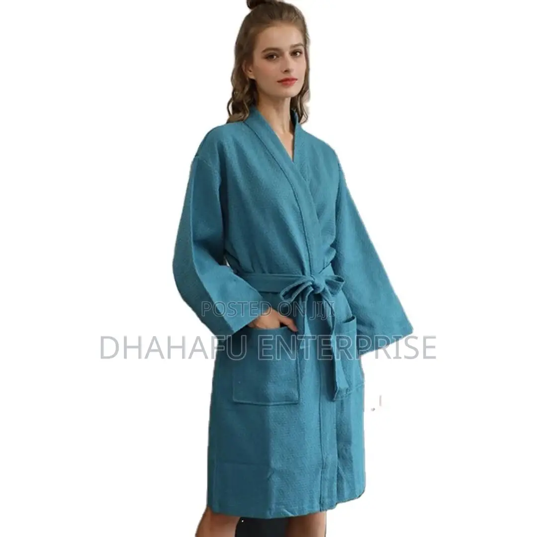 Cotton Waffle Bathrobe – Soft Absorbent Unisex Robe, Size XL