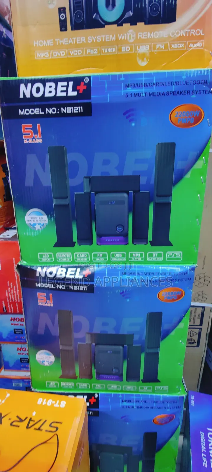 Nobel 5.1 NB1211 Multimedia Speaker Subwoofer - 22000W
