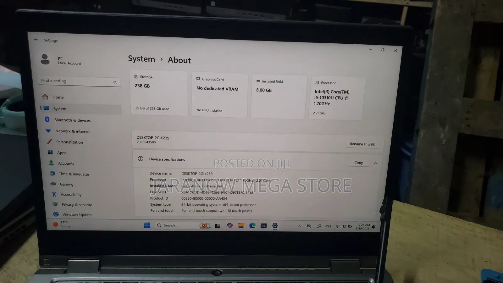 Laptop Lenovo ThinkPad L13 Yoga 8GB Intel Core i5 SSD 256GB