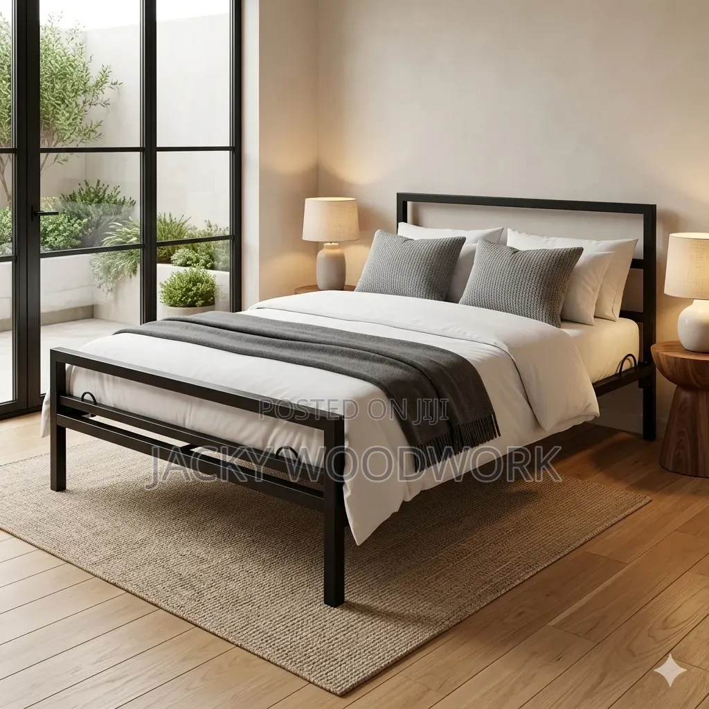 Minimalist Steel Platform Bed Frame With Headboard Footboard
