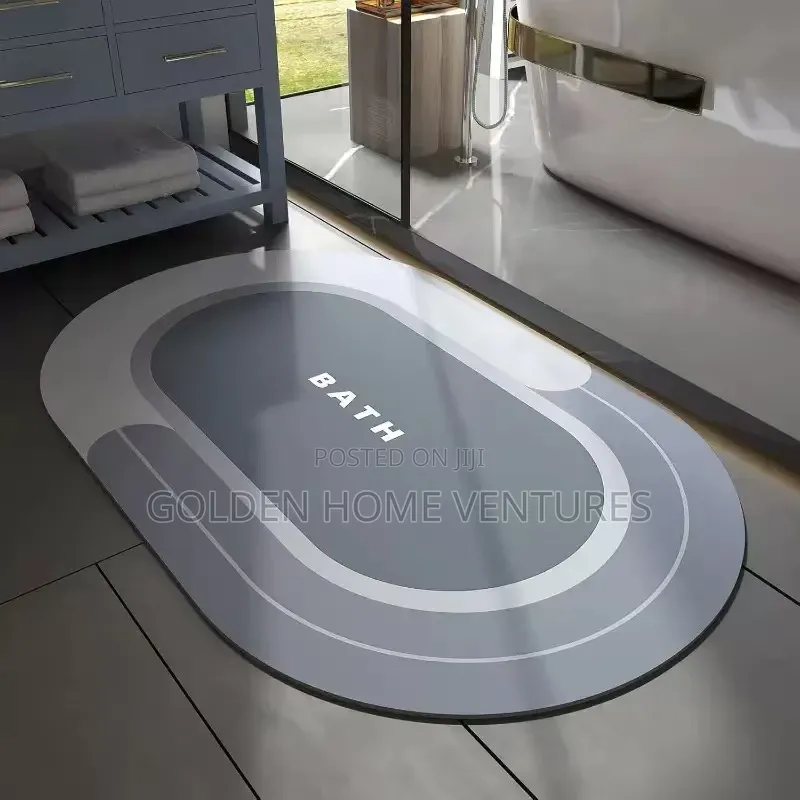 Oval Absorbent Bathroom Mat Quick Dry Soft Floor Rug 50x80cm
