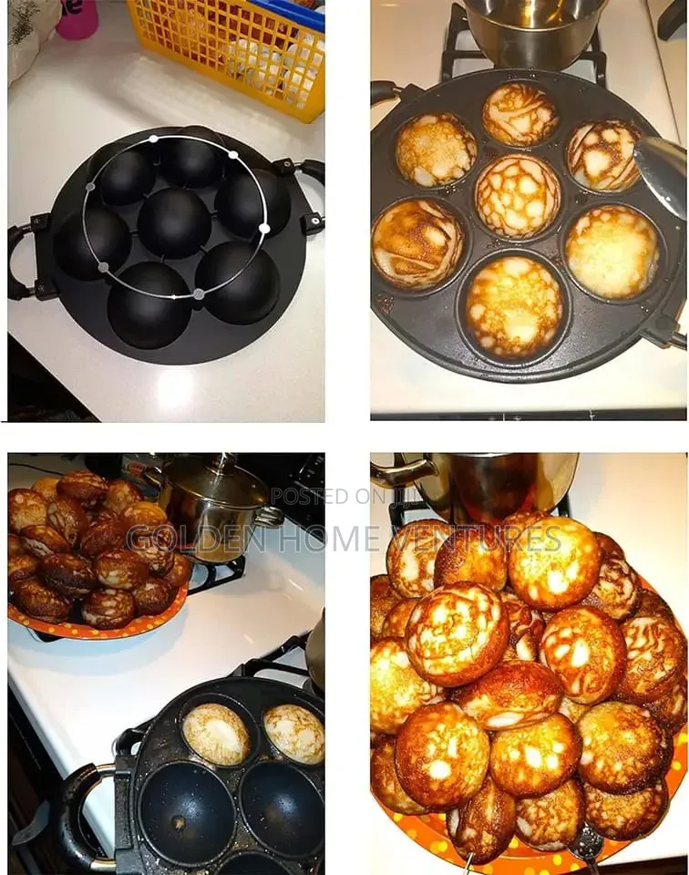 7 Hole Vitumbua Maker Pan Non Stick Cast Iron Snack Pan