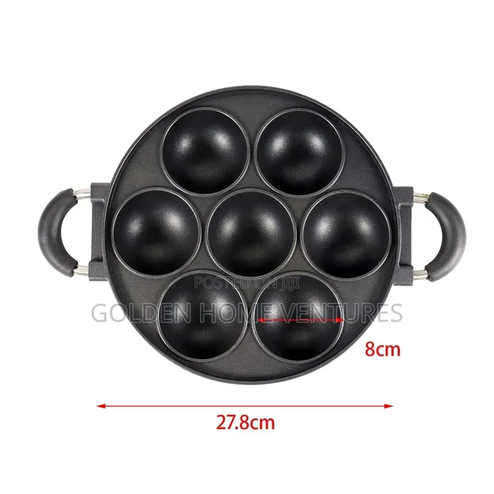 7 Hole Vitumbua Maker Pan Non Stick Cast Iron Snack Pan