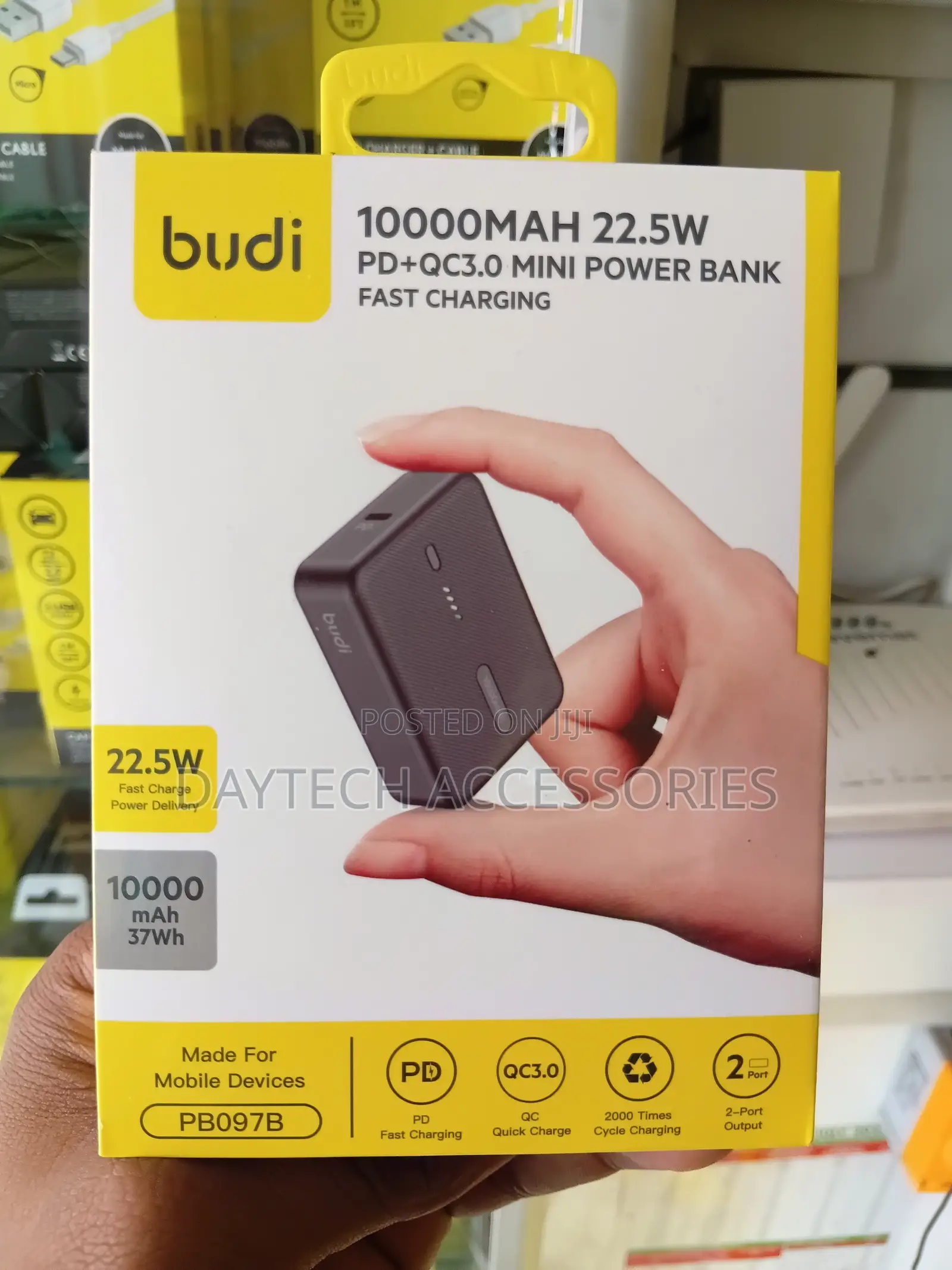 The Budi 10000mAh 22.5W PD+QC3.0 Mini Power Bank (Model PB097B)